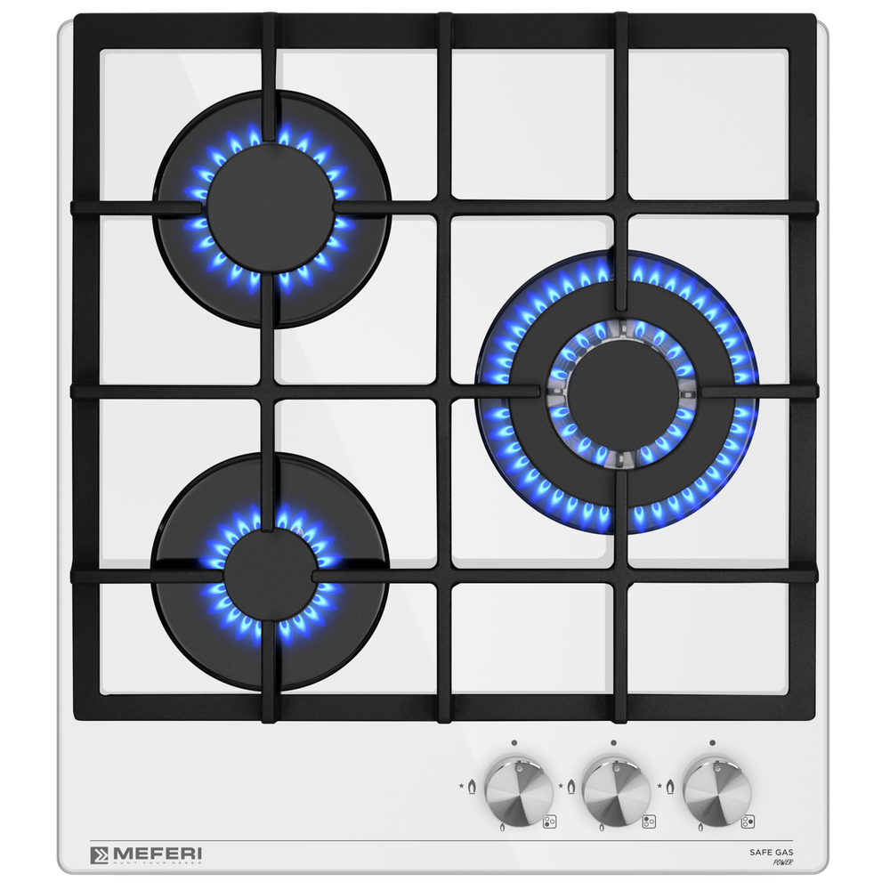 Газовая варочная панель Meferi MGH453WH GLASS POWER фото 