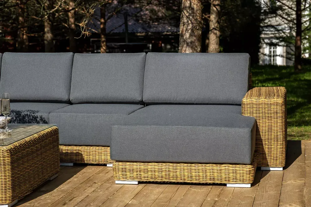 "Капри" трансформирующаяся лаунж-зона из искусственного ротанга, цвет соломенный