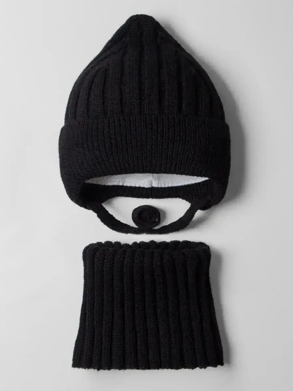 Шапка-бини со снудом детская на осень