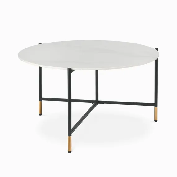 Кофейный стол Etla Ø80х45 см, белая керамика