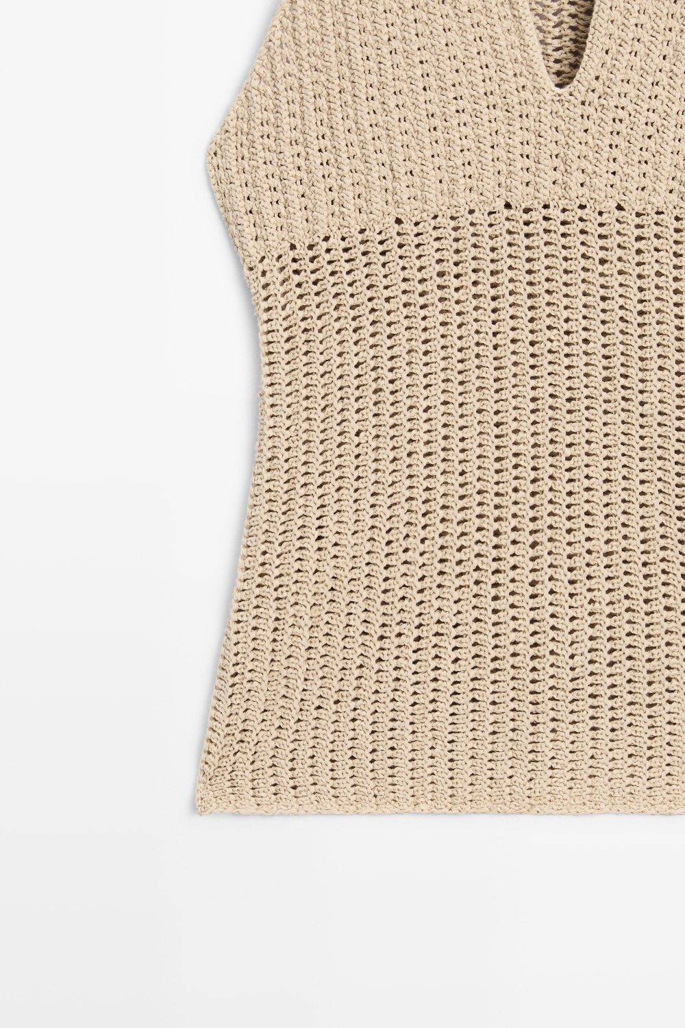 Massimo Dutti Хлопковый топ кроше, бежевый