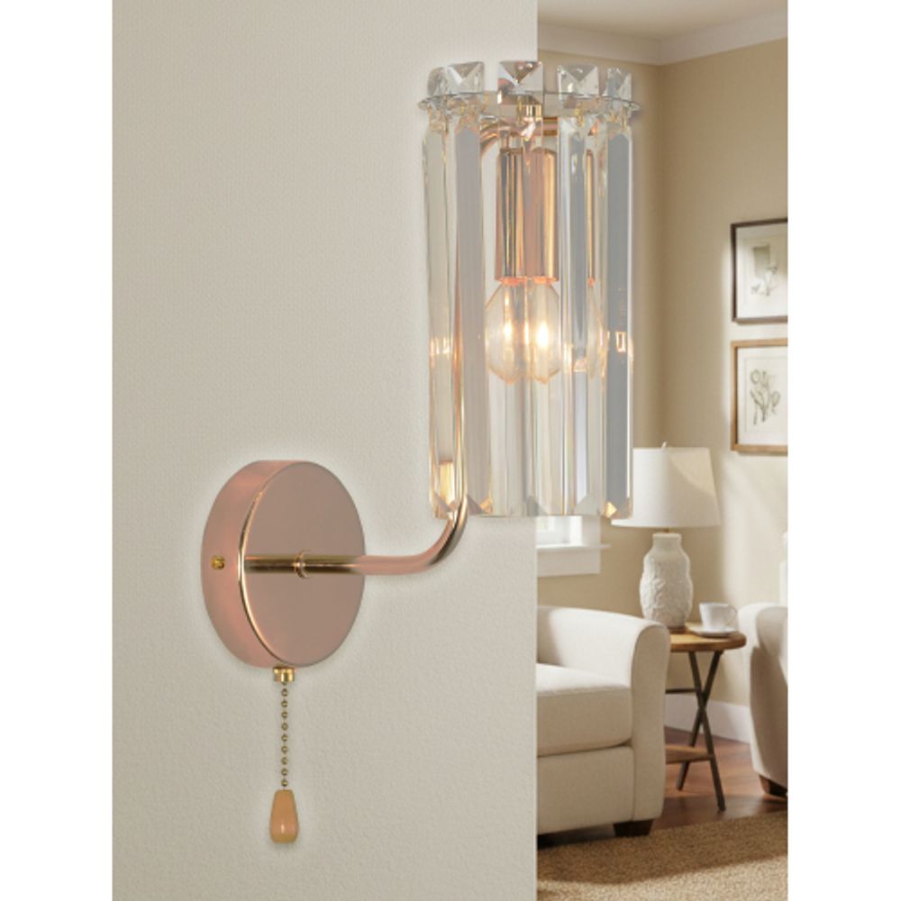 Бра светильник Rivoli Zoe 1064-401 настенный 1хЕ14 40 Вт хрусталь с выключателем | Rivoli