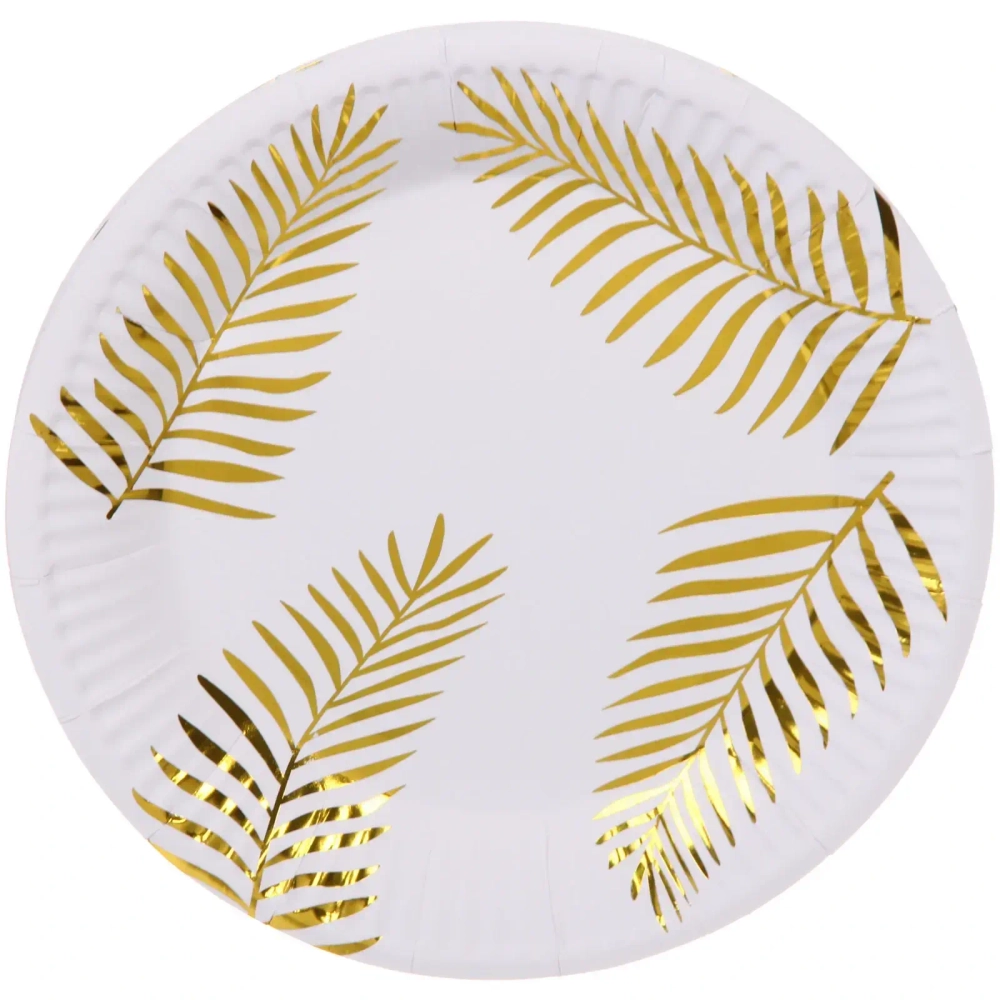 Тарелка бумажная 18 см в наборе 10 шт «Золотые листья»