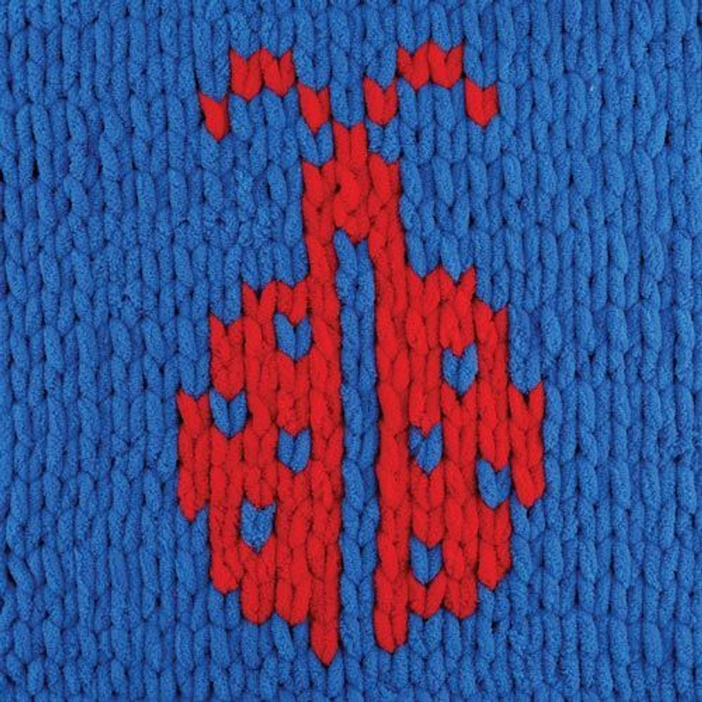 Пуффи Море ПЛЮС (Puffy More plus) пряжа Alize 100%микрополиэстер 2х250г/11м (8009 синий/красный)