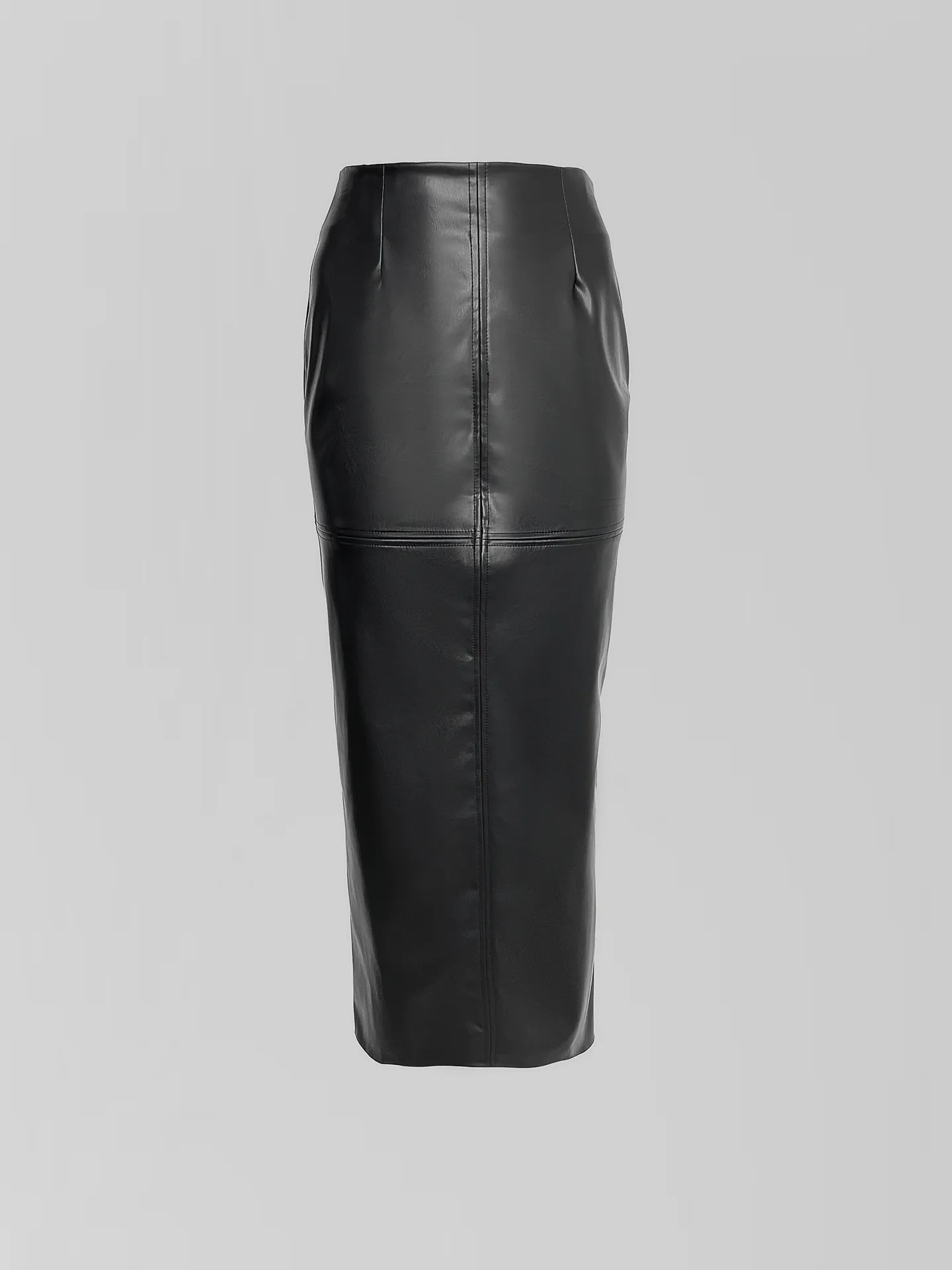 Юбка Wish collection 91122 удлиненная кожаная с разрезом сзади