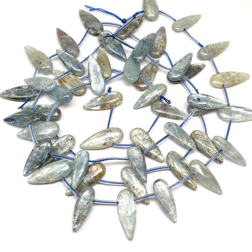 Кианит натуральный ок.22х9 мм, бусины - капельки