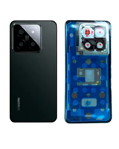 Задняя крышка для Xiaomi Mi 14 Pro (Черная) со стеклом камеры