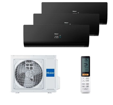 Мульти сплит-система Haier на 3 комнаты (30+30+30 кв.м.) FLEXIS Black