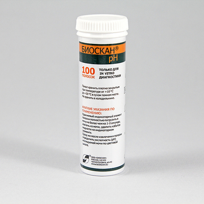 Биоскан рН в моче 5-9, 100 полосок, 1уп.