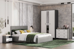 Дольче Шкаф трехстворчатый Дуб Золотой/Белый