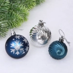 Набор шаров «Christmas» 5 см + 4 см (24 предметов), Сапфир/Серебро