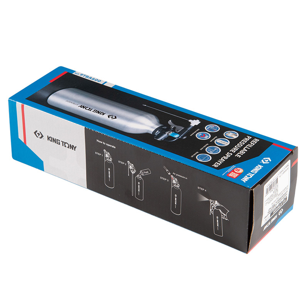 KING TONY (9TBA600) Пульверизатор технических жидкостей, алюминиевый, 600 мл