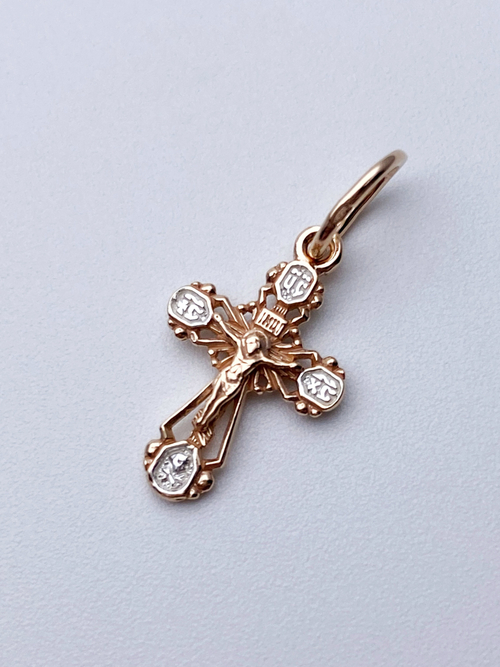 Крест из серебра/Позолота/С подвижным ухом