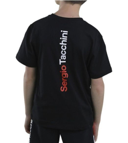 Футболка для мальчика теннисная Sergio Tacchini Nolin Jr T-shirt - черный