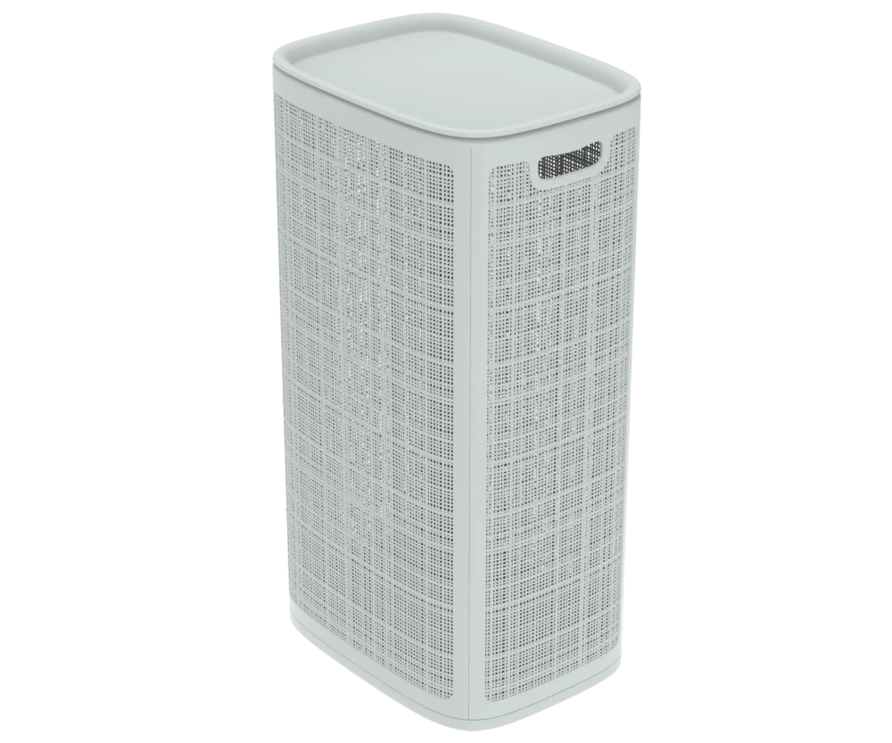 Корзина для белья Лён 100л 43*32,1*80см серый