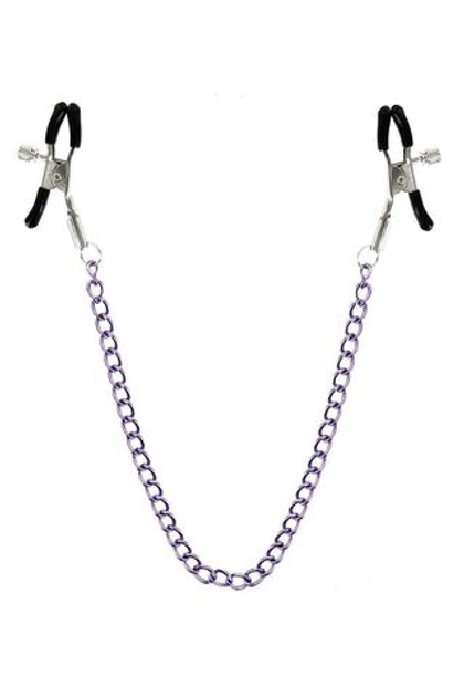 Зажимы для сосков с фиолетовой цепочкой Sweet Caress Nipple Chain
