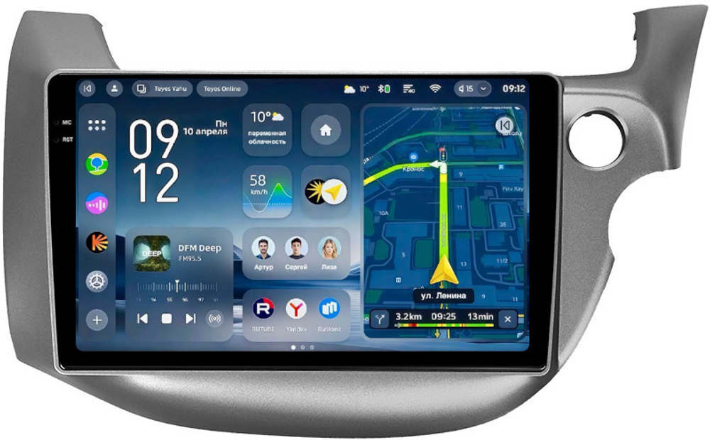 Магнитола для Honda FIT 2 2007-2014, FIT Shuttle - Teyes CC4-PRO монитор 10.36" 2K QLED на Android 13, Snapdragon 778G, AI, CarPlay, DSP, 4G SIM-слот