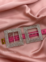 Пряжка квадратная стразы 3 см