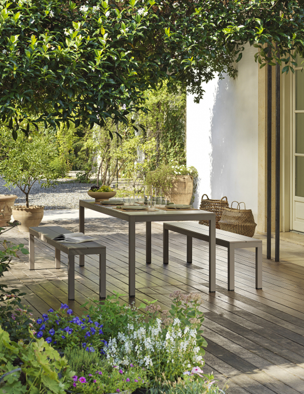 Скамейка металлическая Nardi Rio Bench, белый