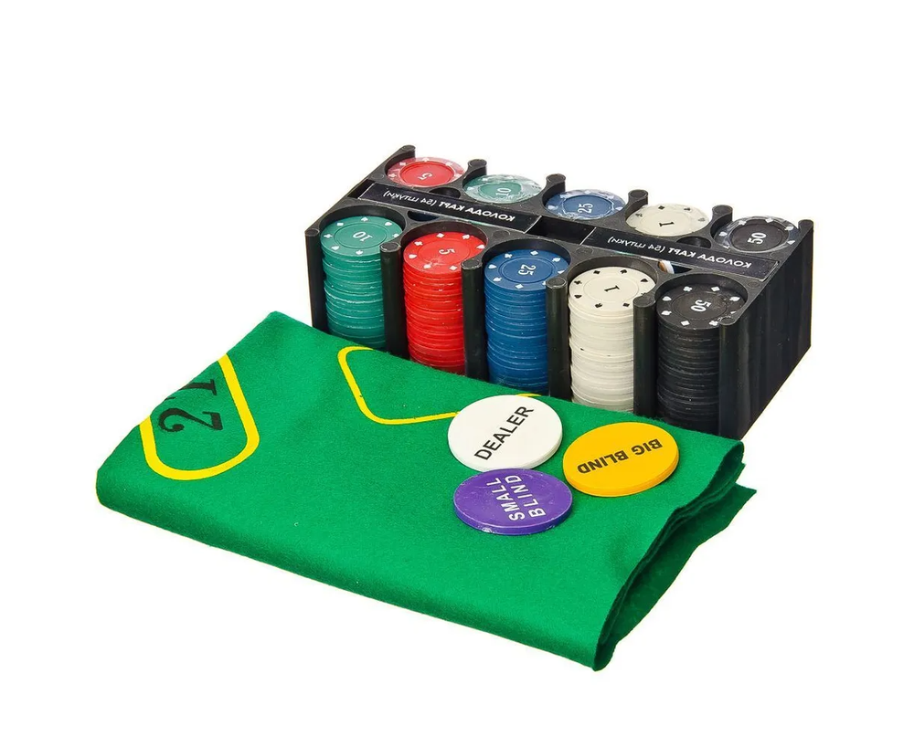 Набор для покера в жестяной коробке (200 фишек)