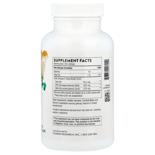 Thorne, Super EPA, ЭПК и ДГК, 90 капсул