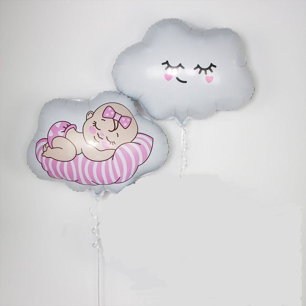 Набор воздушных шаров. Малышка на облаке.