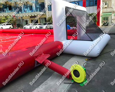 Надувной бассейн "Футбольное поле", красный 14*7*2.5 м