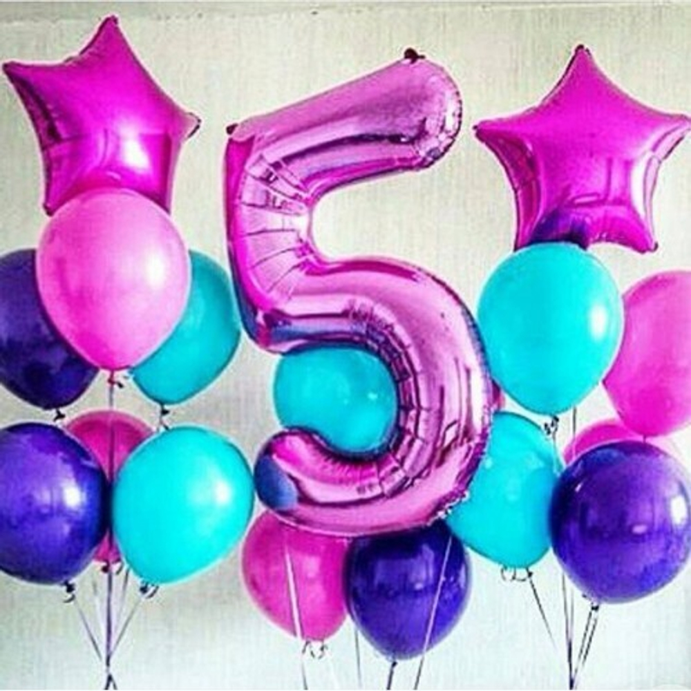 Композиция из шаров с Цифрой 5