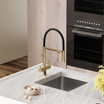 Смеситель для кухни Sancos Imola с краном для фильтра и гибким изливом, полированное золото, SC4010ZG