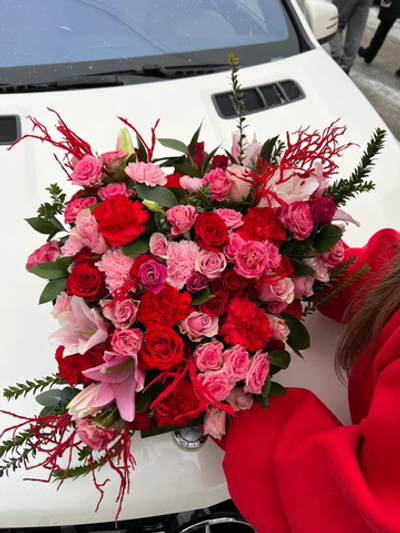 Цветочная композиция в керамической вазе интерьерная (под заказ)