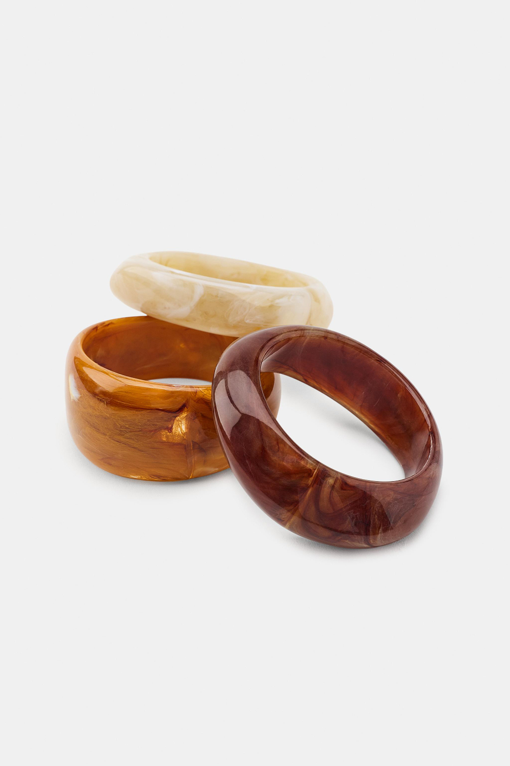 ZARA НАБОР ИЗ 3 БРАСЛЕТОВ ИЗ СМОЛЫ, РАЗНОЦВЕТНЫЙ