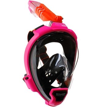 Маска полнолицевая Oceanreef ARIA QR+ для сноркелинга, с держателем камеры черный/белый