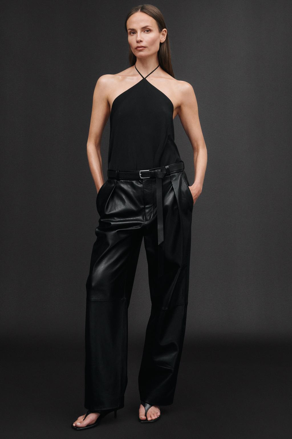 ZARA ТОП СО СТРУЯЩИМСЯ БЮСТГАЛЬТЕРОМ КУПРО — 50TH ANNIVERSARY, ЧЕРНЫЙ