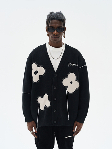 Кардиган HARSHandCRUEL "Minimalistic Flowers" Oversized Cardigan