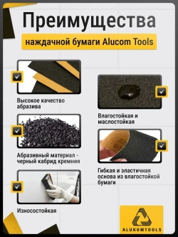 Наждачная бумага водостойкая, Р80, Р100, Р120, Р180, Р240, набор 5 шт