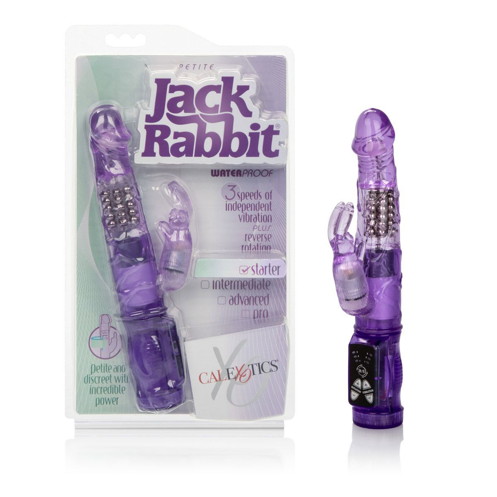Фиолетовый вибромассажер Petite Jack Rabbit - 24 см. (Цвет: фиолетовый)