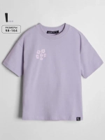 Фиолетовая футболка для девочки оверсайз