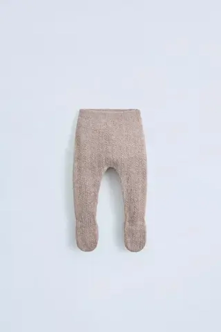 ZARA ЛЕГИНСЫ ИЗ РЕЛЬЕФНОГО ТРИКОТАЖА, ТЕЛЕСНО-РОЗОВЫЙ