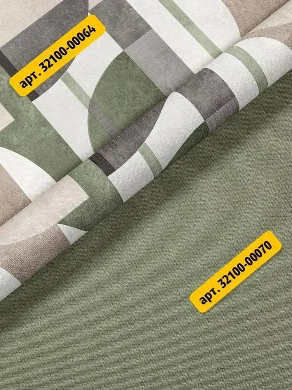 Обои виниловые на флизелиновой основе, Kof Brands, арт. 32100-00070, ш/д 1.06x10.05, зелёные