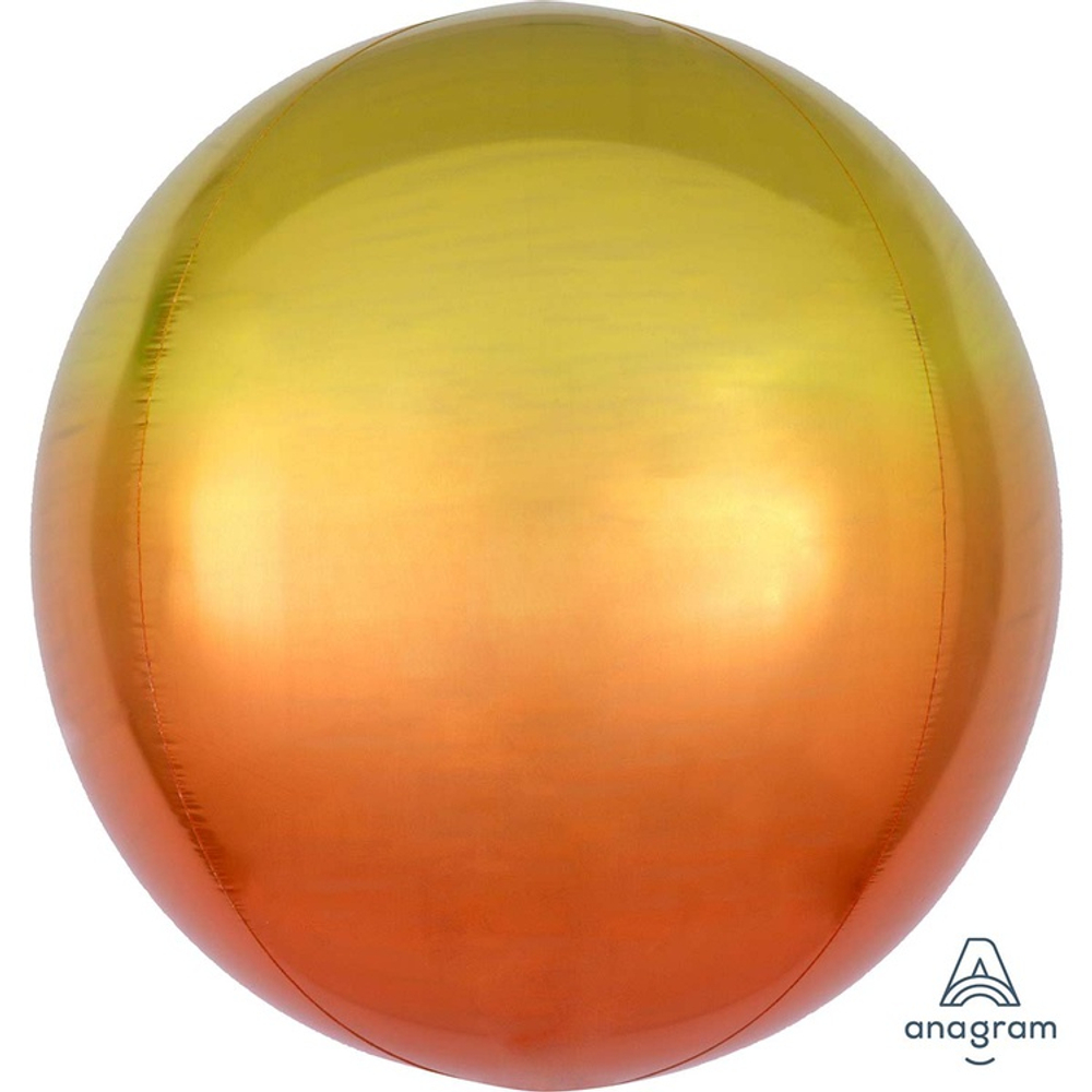 Шар фольгированный Сфера 3D 40 см (Оранжевый)