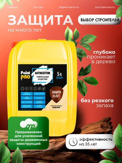 Антисептик универсальный бесцветный PaintPRO 5л