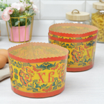 Форма бумажная для выпечки кулича 3шт d13,5см h9,5см "Орнамент"