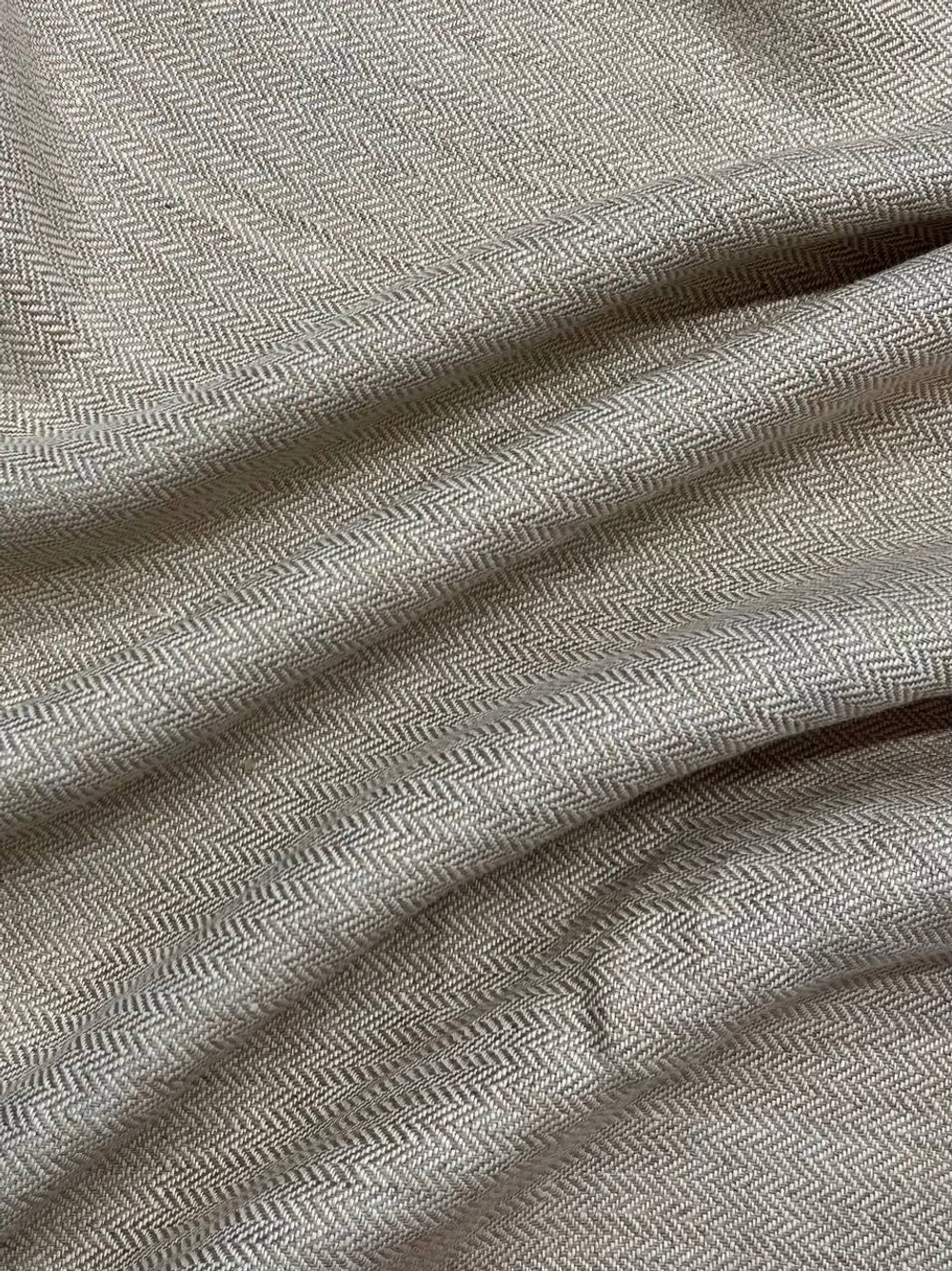 Лен песочный в елочку