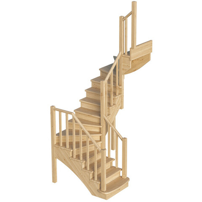 Лестница на второй этаж К-009м/2 Правая с подступенками