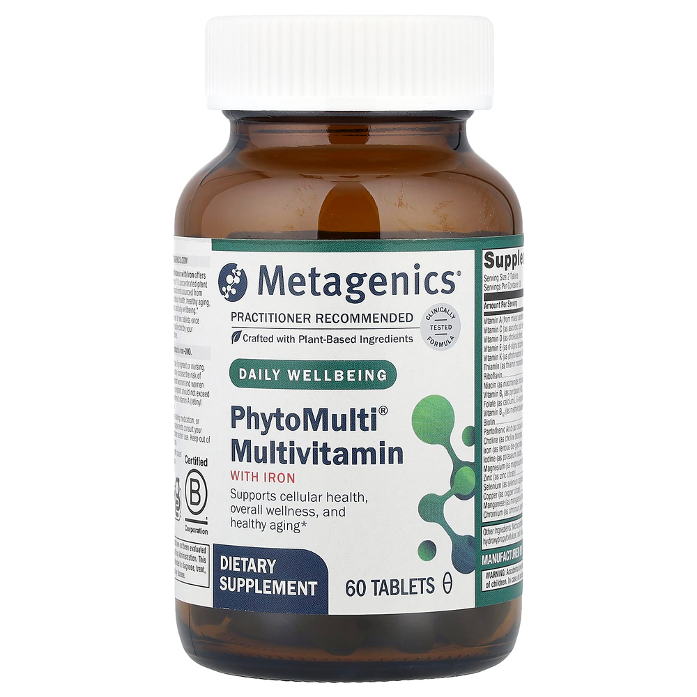 Metagenics, PhytoMulti®, мультивитамины с железом, 60 таблеток