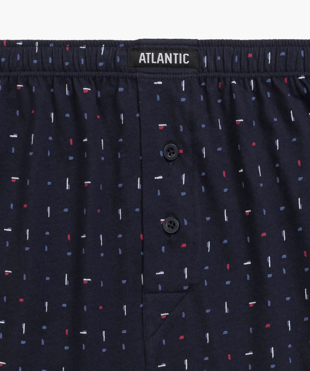 Мужские трусы боксеры Atlantic, набор из 2 шт., хлопок, темно-синие, 2MBX-056