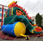 Надувной батут-горка "Трёхглавый змей", 10*5*7 м