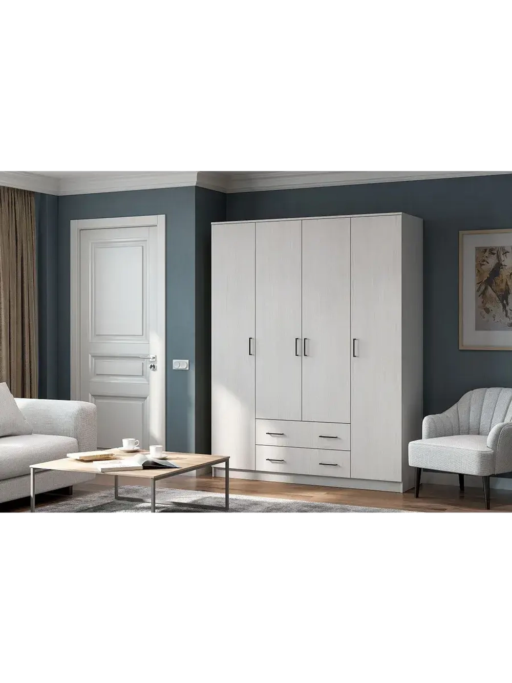 Шкаф для одежды распашной с полками 160х52х205 см Лофт