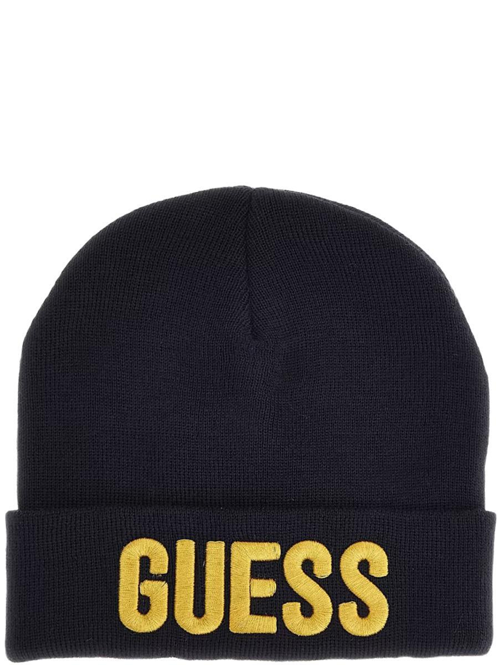Шапка GUESS Темно-синий/Вышивка: ярко-желтый GUESS *