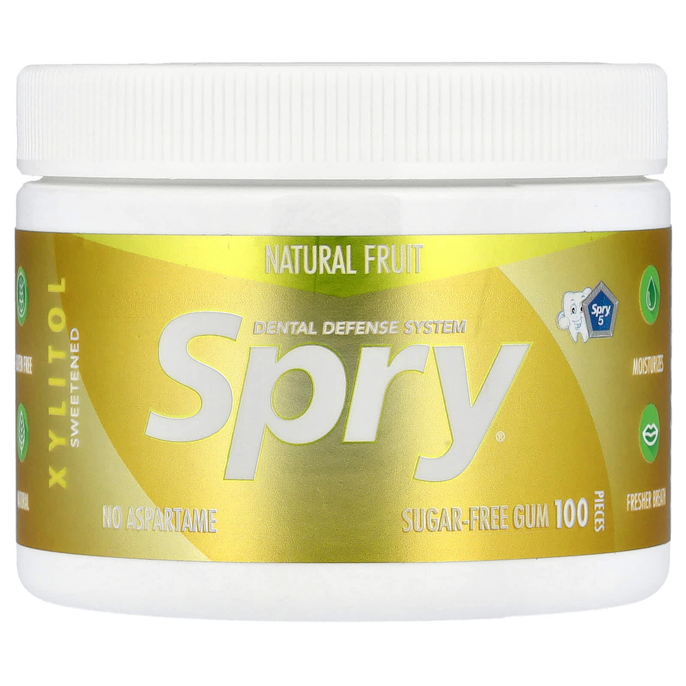 Xlear, Spry®, жевательная резинка без сахара, натуральные фрукты, 100 шт.